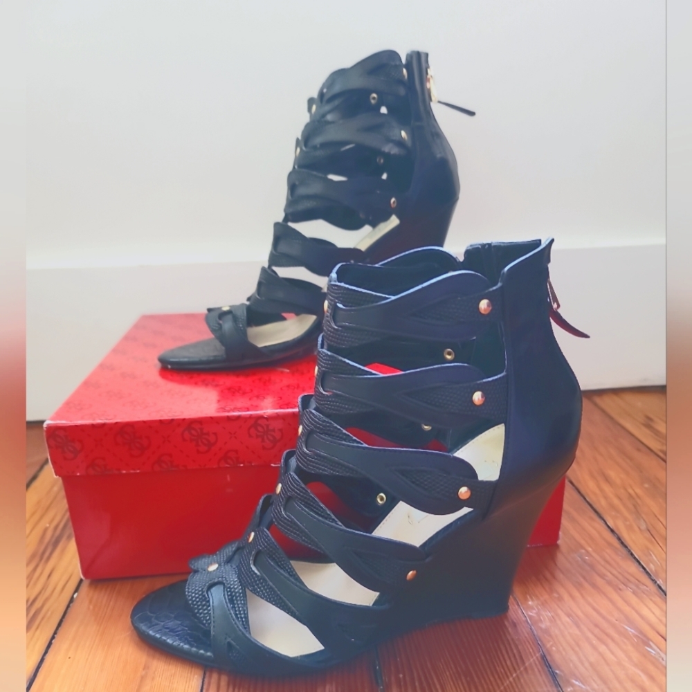 Guess Wedge Heel Caged Sandals